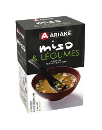 ARIAKE, Soupe Miso Légumes, 3 sachets