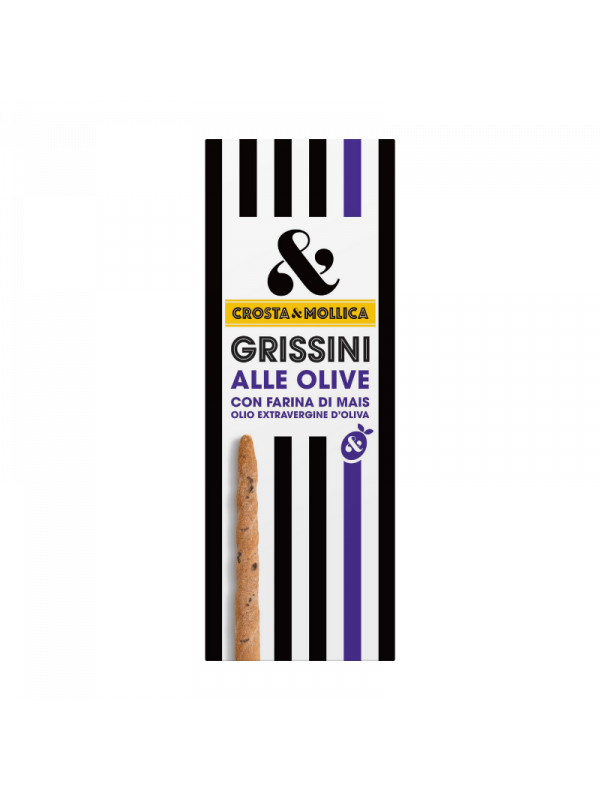 Grissini façonnés à la main aux olives noires, 140 g